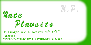 mate plavsits business card